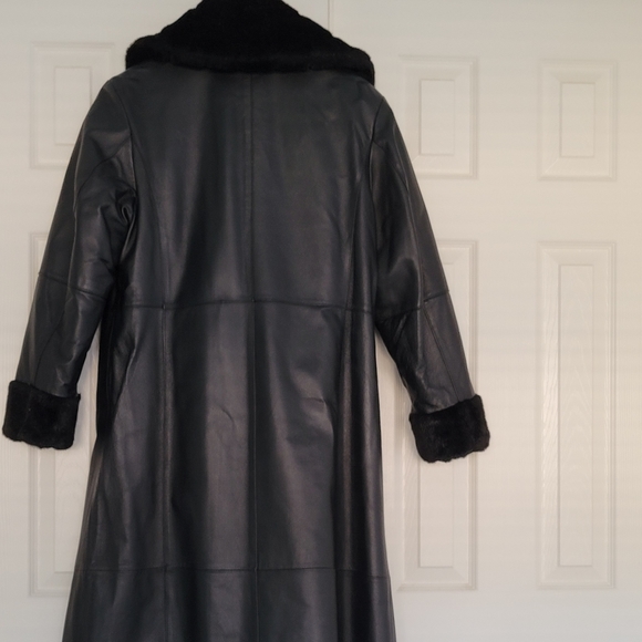 REVERSIBLE/faux mink/genuine leather coat szM - Picture 3 of 6